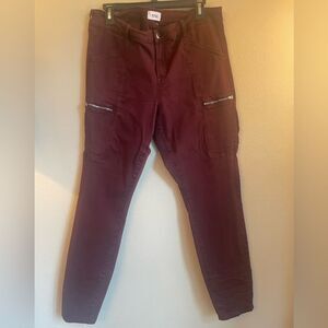 Pistola women’s Bordeaux skinny jeans with zip pockets size 33